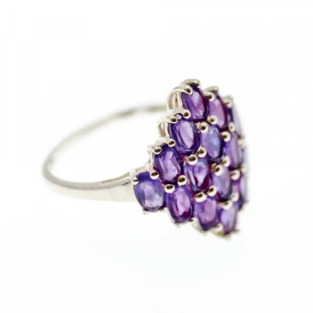 925 Sterling Silver Purple Tourmaline Ring Size 9.5
